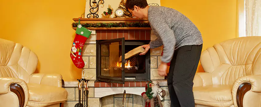Rusted Metal Fireplace Restoration in South San Jose Hills, California